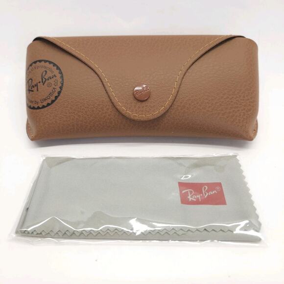 Ray-Ban Sunglasses Logo Brown Snap Closure Aviator Replacement CASE ONLY EUC - Picture 1 of 8